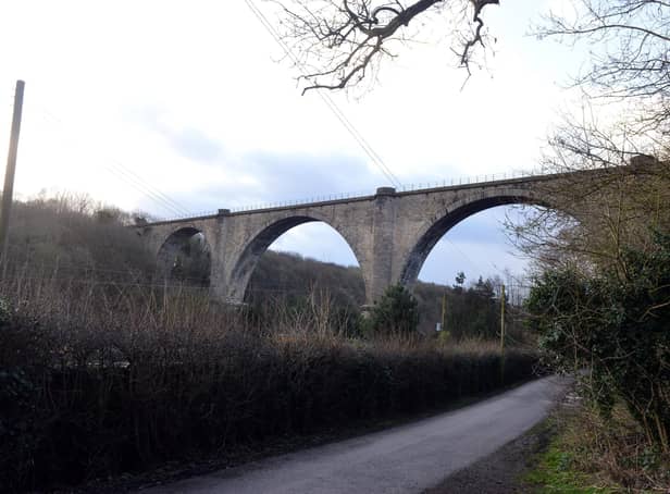 The Victoria Viaduct carries the mothballed Leamside Line over the River Wear.
