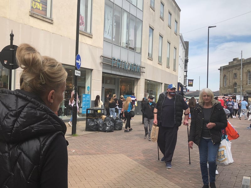 The streets were full of shoppers.