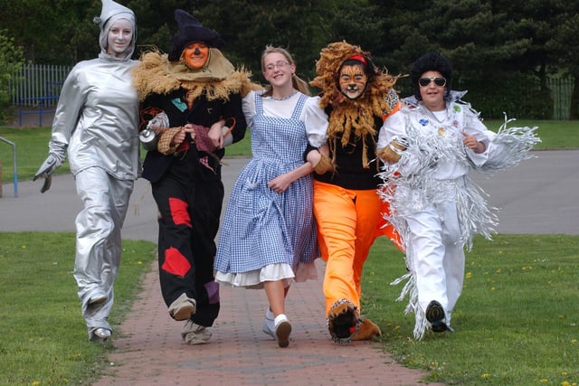 The principal characters from The Wiz which was performed by Durham Stage School at the Gala Theatre in 2007. Bradley Parker played the Wiz in an Elvis style and was joined by Jenny Davison, Ailsa Wright, Sara Johnson, and Alice Crawford.