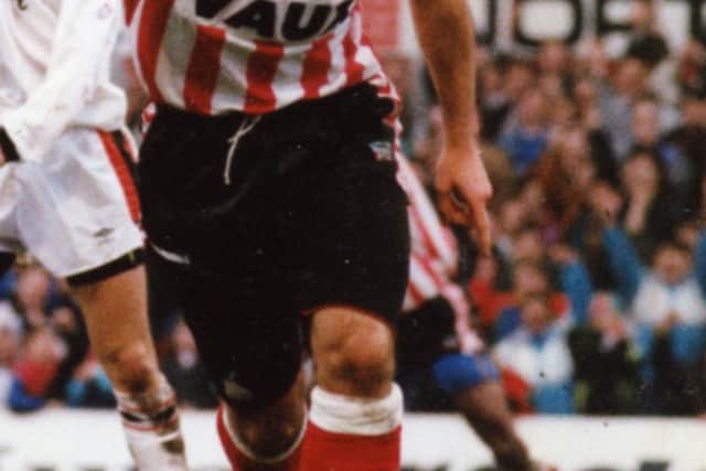 Former professional footballer Kieron Brady in the early 1990s during his Sunderland career.