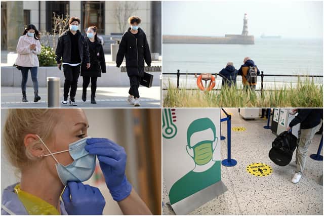 Should people in Sunderland wear facemasks? Some have already been wearing them while out in the city, while healthworkers and people in airports have been following guidance to use them. Images copyright JPI and Getty.