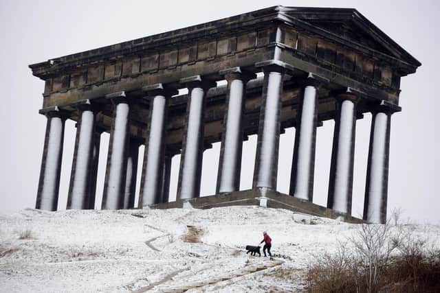 Snow fall at Penshaw Monument - but why doesn't it often snow in Sunderland?