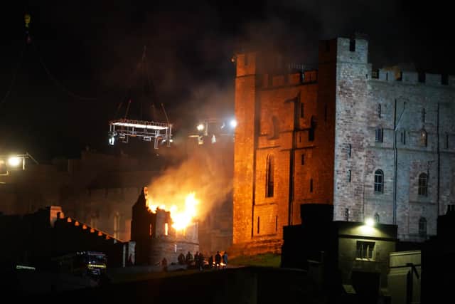 The set is put on fire as part of filming for the new Indiana Jones 5 movie starring Harrison Ford overnight. Picture date: Friday June 11, 2021.