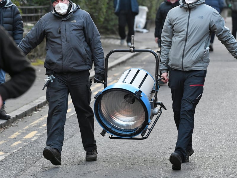 Film crews on Cowan Street