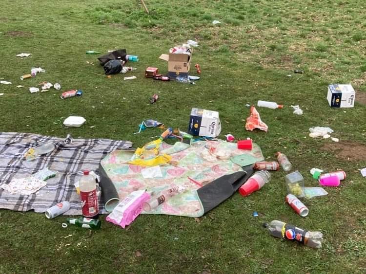 Cusworth Hall - picnic blankets left behind.