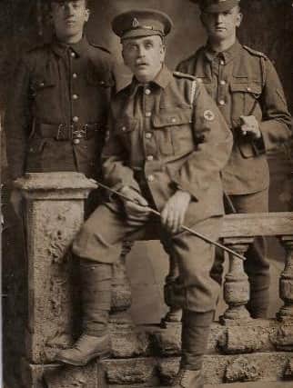 Heroes all. The soldiers on the left and centre are believed to be John and Henry Cowie.