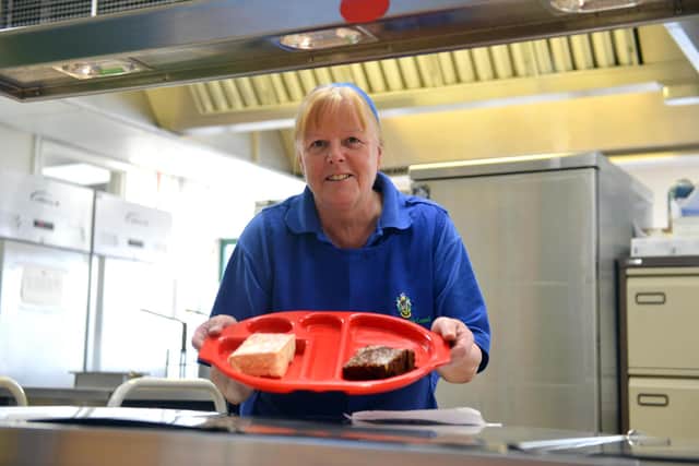 Elaine Alexander has served her final meal at West Boldon Primary school after a 30 year career as a school cook.