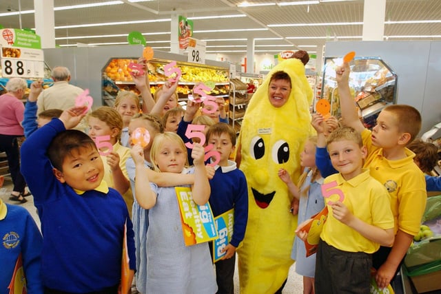 Events co-ordinator Barbara Ayre dressed as a banana to help get over a message about healthy eating to pupils 18 years ago.