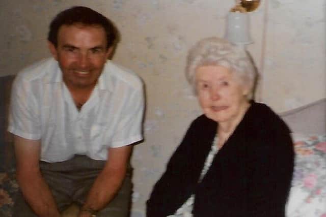 Harry with his mum Anne who died in 1996 aged 96.