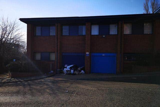 Residents reported the waste fly-tipped outside Southwick's Job Centre.