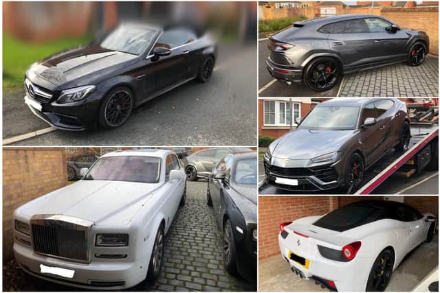 Five of the cars which have been seized in Seaham