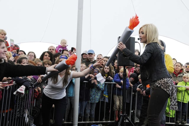 The Olympic torch relay celebration at Herrington Country Park with Blue Peter presenter Helen Skelton taking part.