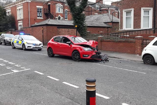 Officers were called to Mowbray Road in Sunderland following reports of a collision.