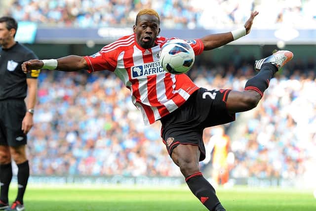 Louis Saha in action for Sunderland (Photo credit should read ANDREW YATES/AFP/GettyImages)