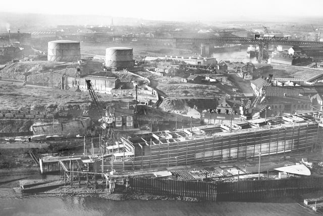 A view of the shipyard of Sir James Laing and Sons in December 1961.