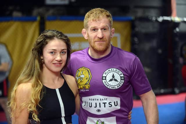 TFT MMA Martial Arts and Fitness fighters Katrina King and partner Andrew Fisher in training for the Rise & Conquer event at Rainton Arena.