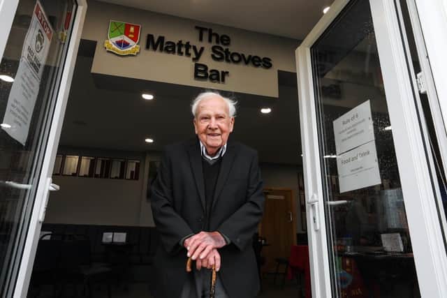 Matty Stoves, in the doorway to the bar which takes his name at Seaham Golf Club.