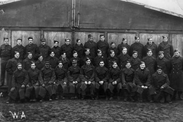 George Larter senior, far right, back row, pictured during his days in a prisoner of war camp.