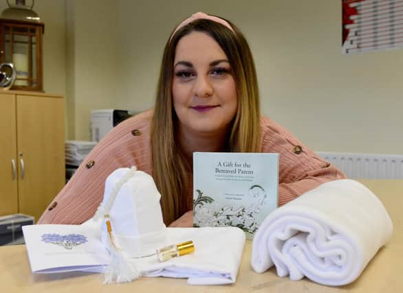 4Louis founder and trust member Kirsty Knight, nee McGurrell, with Items contained in a 4Louis Muslim Memory Box. Picture by FRANK REID