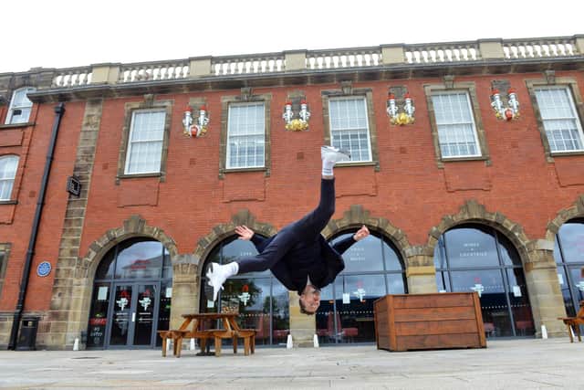 Dance City Sunderland launch at The Engine Room. Street dancer Robby Graham. 