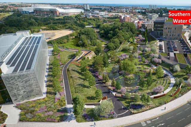 CGI images of how new 'Riverside Park' at Riverside Sunderland regeneration site could look