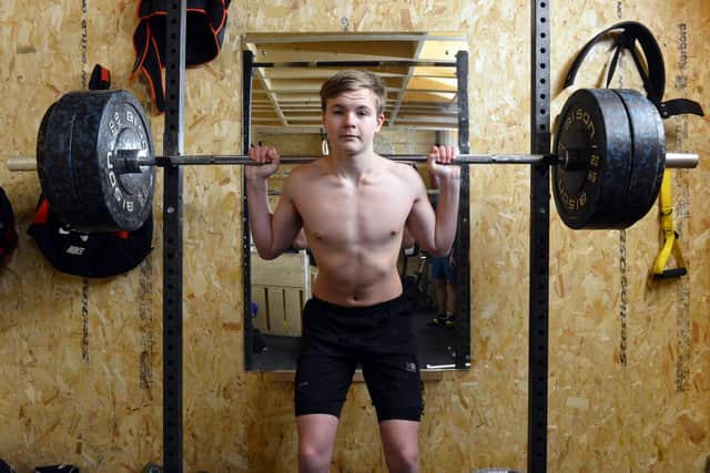 Young weightlifter Josh Bland has been training since he was 11