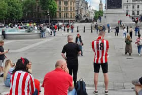 Sunderland supporters in Trafalgar Square on the afternoon of Friday, May 20.