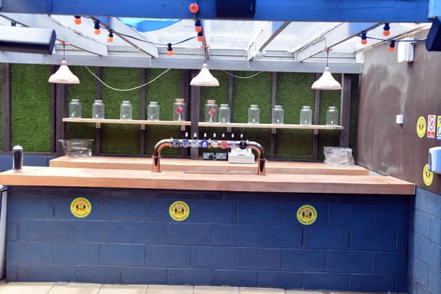 The outdoor area has its own licensed bar