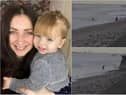 Rosa Fawcett, pictured with her daughter Edie, was swept into the sea at Seaham and rescued by a passerby