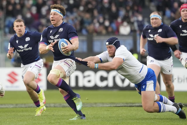 A key man as Scotland won the back-row battle and soldiered on despite suffering a bloodied nose. 6