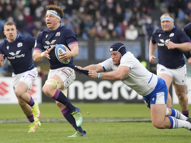 A key man as Scotland won the back-row battle and soldiered on despite suffering a bloodied nose. 6