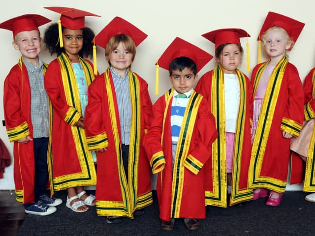 The Cleadon Village Kindergarten graduation at Cleadon Village Little Theatre. Can you spot anyone you know in this photo from seven years ago?