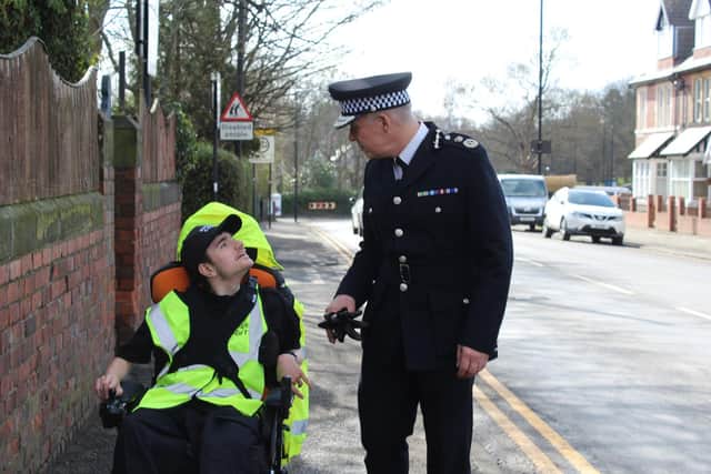 Northumbria Police chief constable Winton Keenen had the honour of going on patrol with Sunderland cadet Jake Knight.