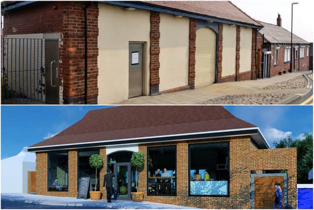 How the toilet block in Pier View looks now and how it could look as a cafe or restaurant.