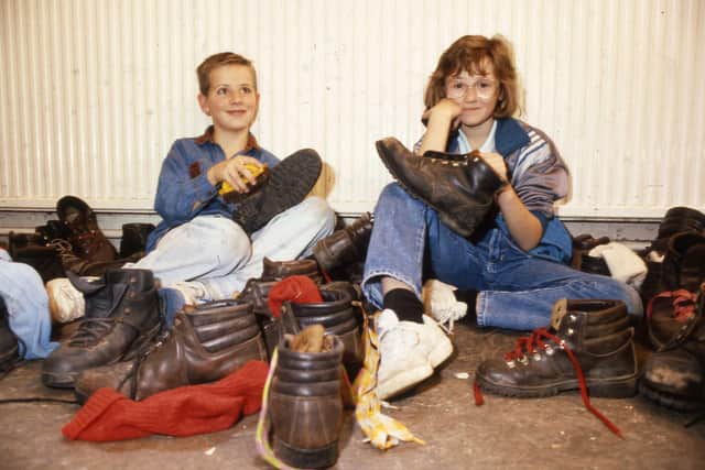 These pupils were doing the chores for the last class at Middleton Camp in 1989.