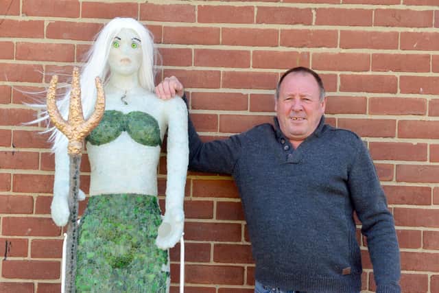 Seaham resident Paul Winfield wants to donate his sea glass mermaid sculpture to charity.