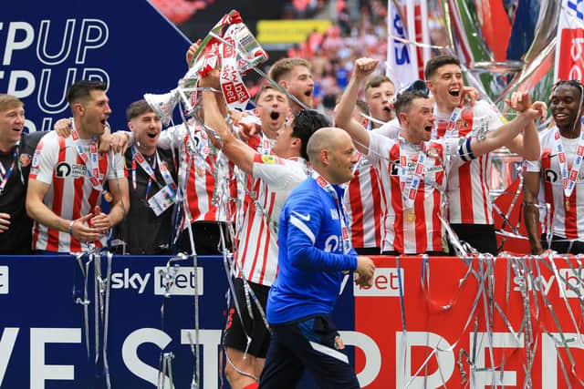 Sunderland celebrate their play-off win
