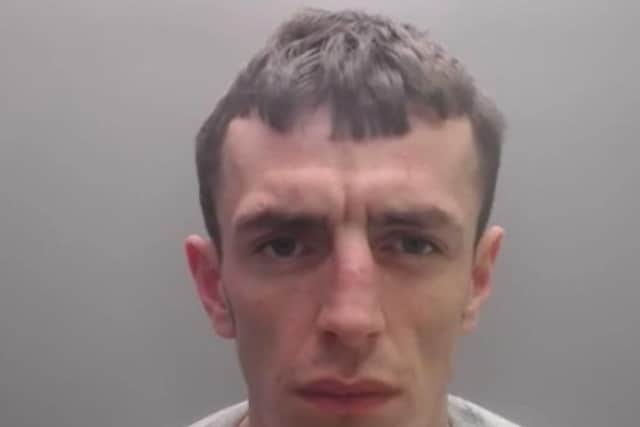 Hayden Blades, 25, has been jailed after pleading guilty to a charge of burglary.