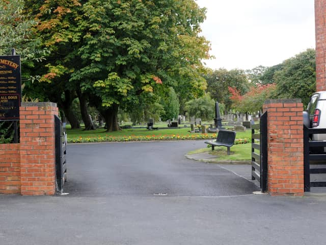 The entrance to Boldon Cemetery.