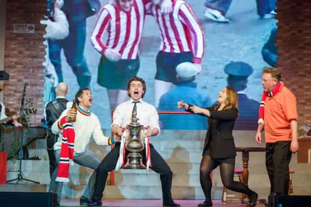 SAFC season ticket holder Ainsley Fannan plays Kevin Carter, seen here about to lift the FA Cup.