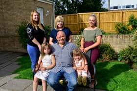 Tony Lucas with his family. From left to right, daughter Charlotte Selby, wife Vicky Lucas and step-daughter Sam Anderson with granddaughters Alice Anderson and Grace McLeod.