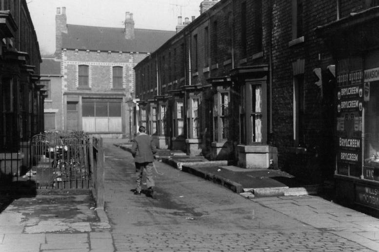 Alma Place is pictured looking north from Grace Street towards Exeter Street. Photo: Hartlepool Library Service