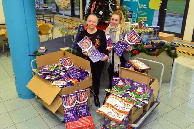 Hundreds of selection boxes donated to an earlier appeal.