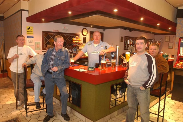 Here is the Dagmar in 2006. Landlord Phil Morrison is pictured with regulars at the pub in Witherwack.