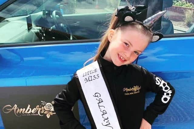 Quinn Lux Lownie acts as an ambassador for Amber's Law as she prepares for the Miss Galaxy final.
