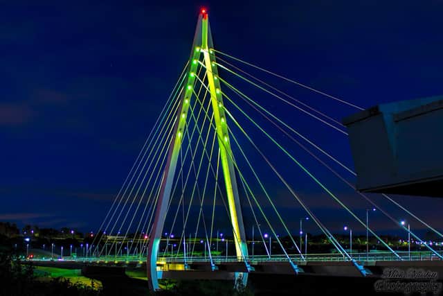 The Northern Spire bridge as seen on Sunflower Day. Picture by Michael Naisbitt.