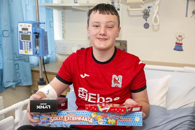 Tyler Bennett, 13, has been in hospital with an eye infection.