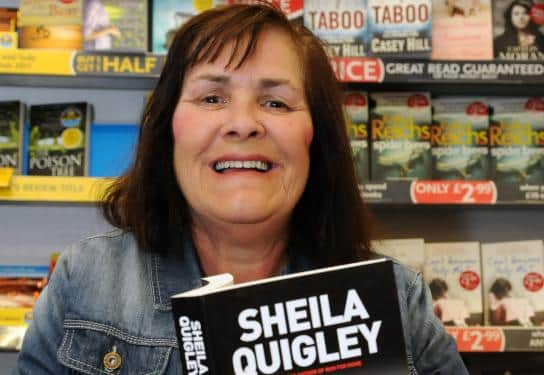 Sheila Quigley pictured in 2011 as she signed copies of her book Thorn In My Side.