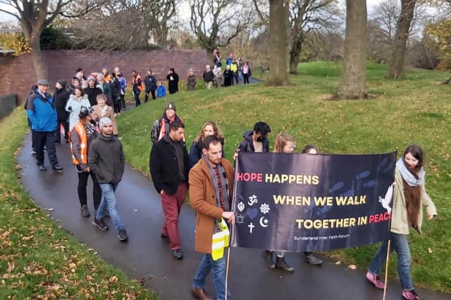 The interfaith walk was held to celebrate different faiths and cultures across Sunderland.