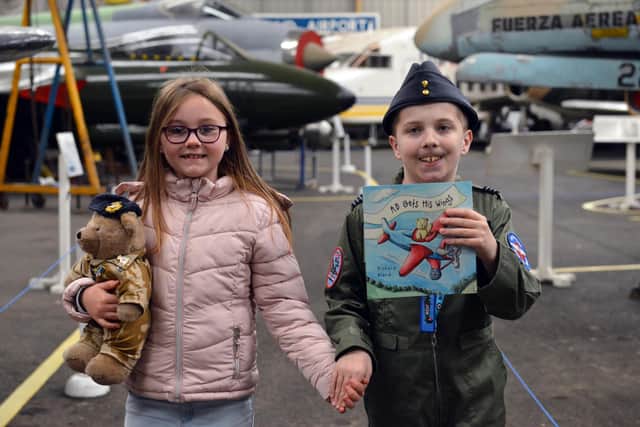 Jack Berry, 13  gets a special tour of the North East Land, Sea and Air Museums with Maisie Jones, eight.
